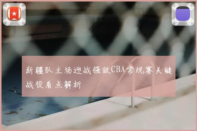 新疆队主场迎战强敌CBA常规赛关键战役看点解析